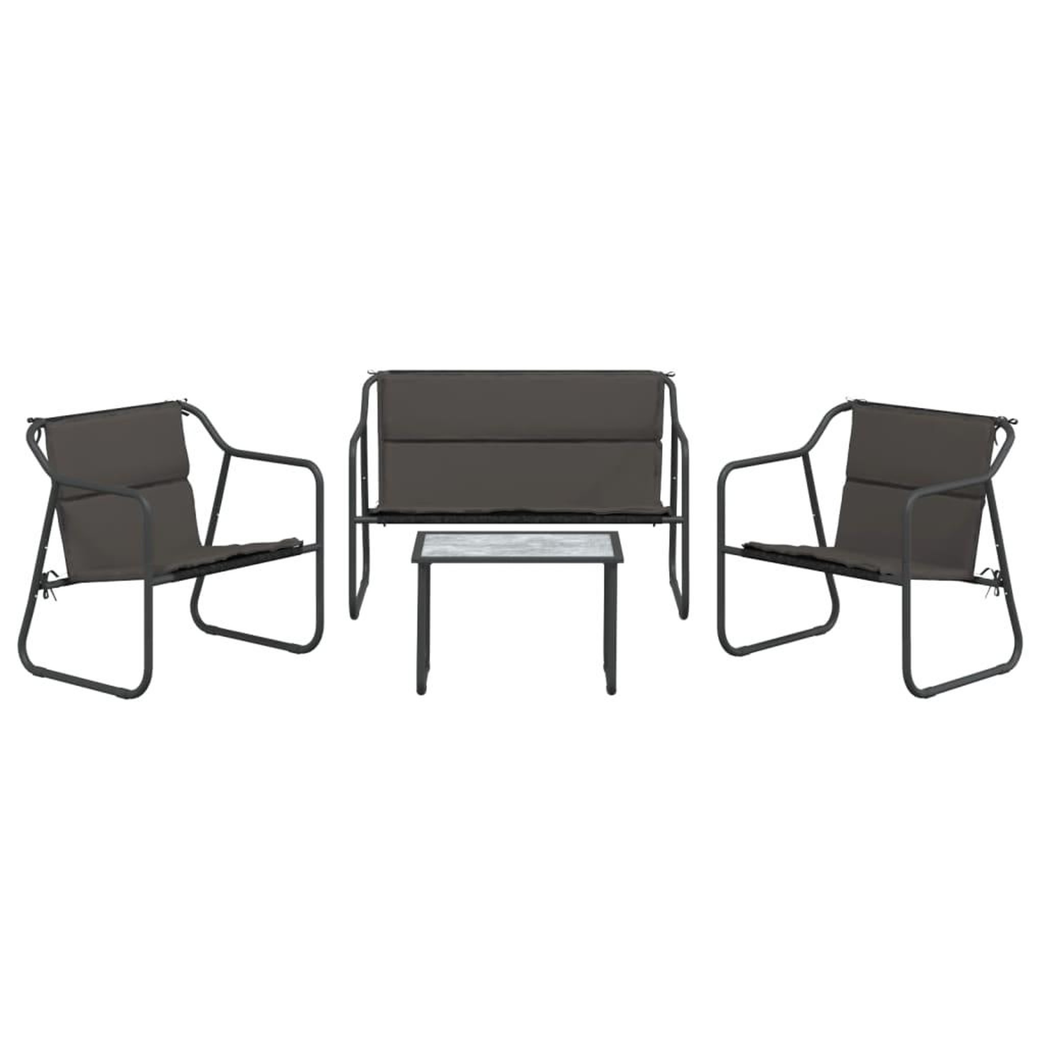 Voir la diapositive 4 : VIDAXL Salon de jardin avec coussins 4 pcs anthracite acier