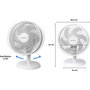 Voir la diapositive 6 : OCEANIC Ventilateur de table OCEANIC - 35W - Diametre 30,5 cm - 3 vitesses - Oscillant - Blanc