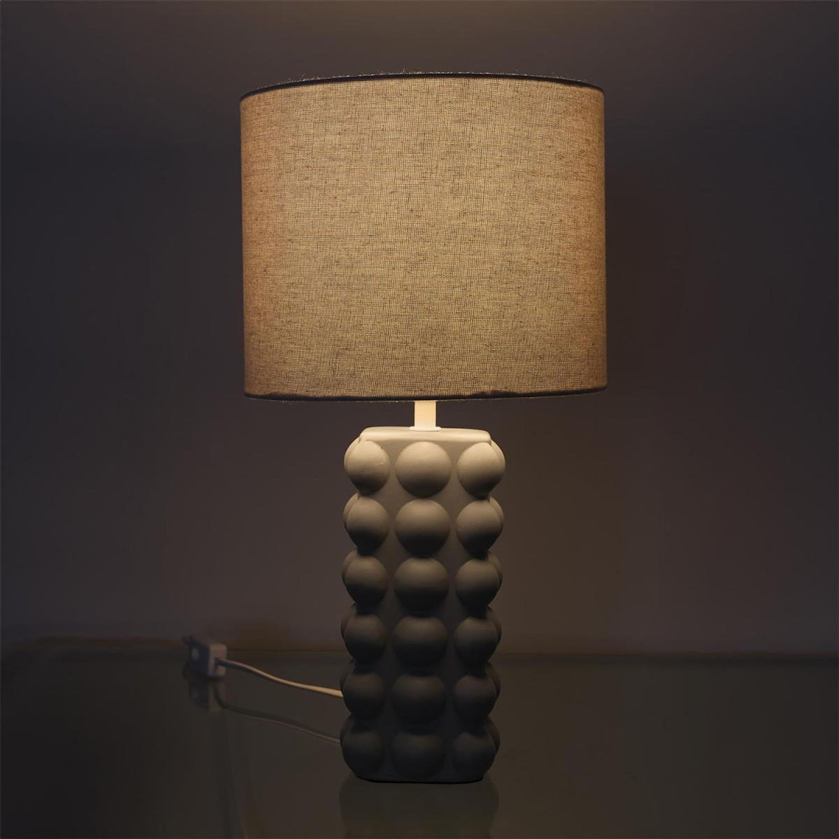 Paris Prix Lampe à Poser en Céramique  Luna  40cm Taupe