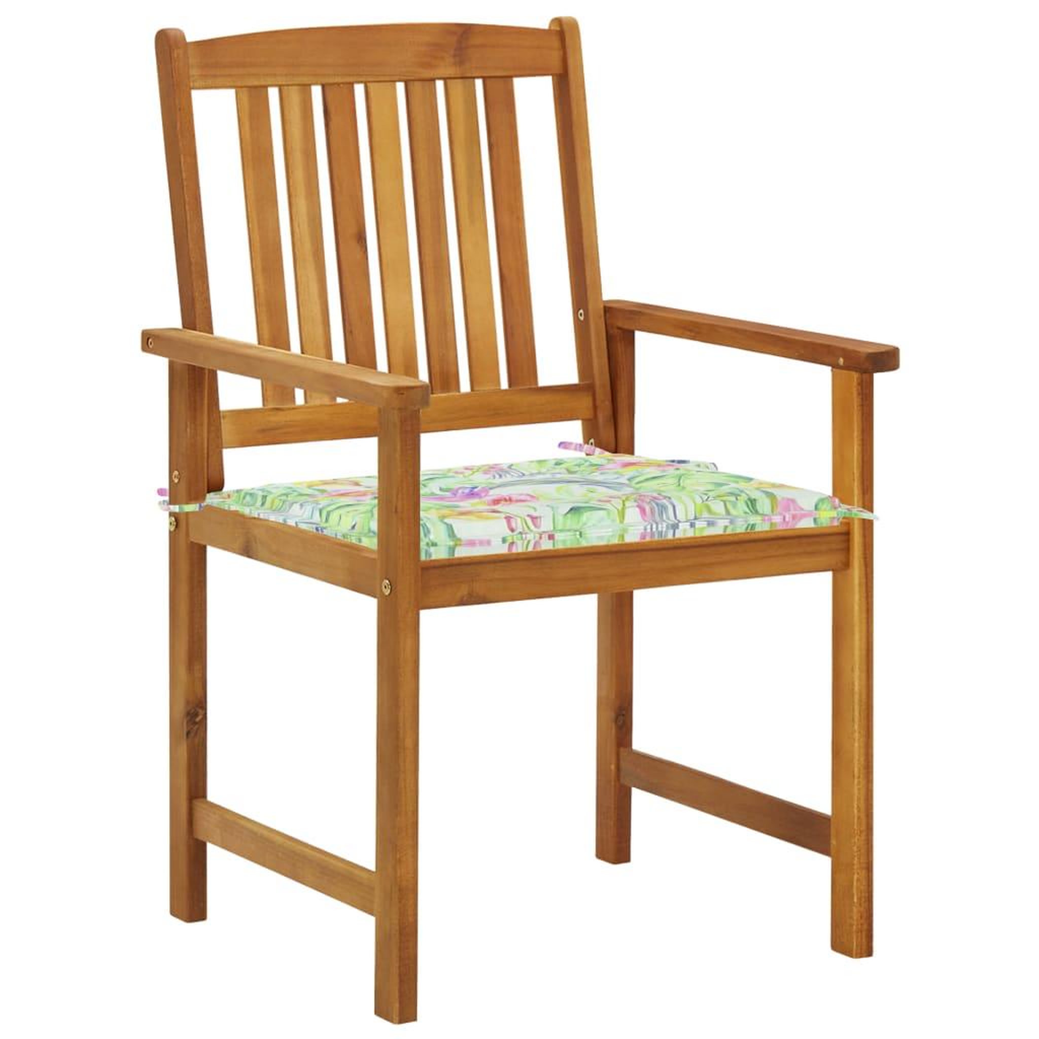 Voir la diapositive 2 : VIDAXL Chaises de jardin avec coussins lot de 4 Bois d'acacia massif