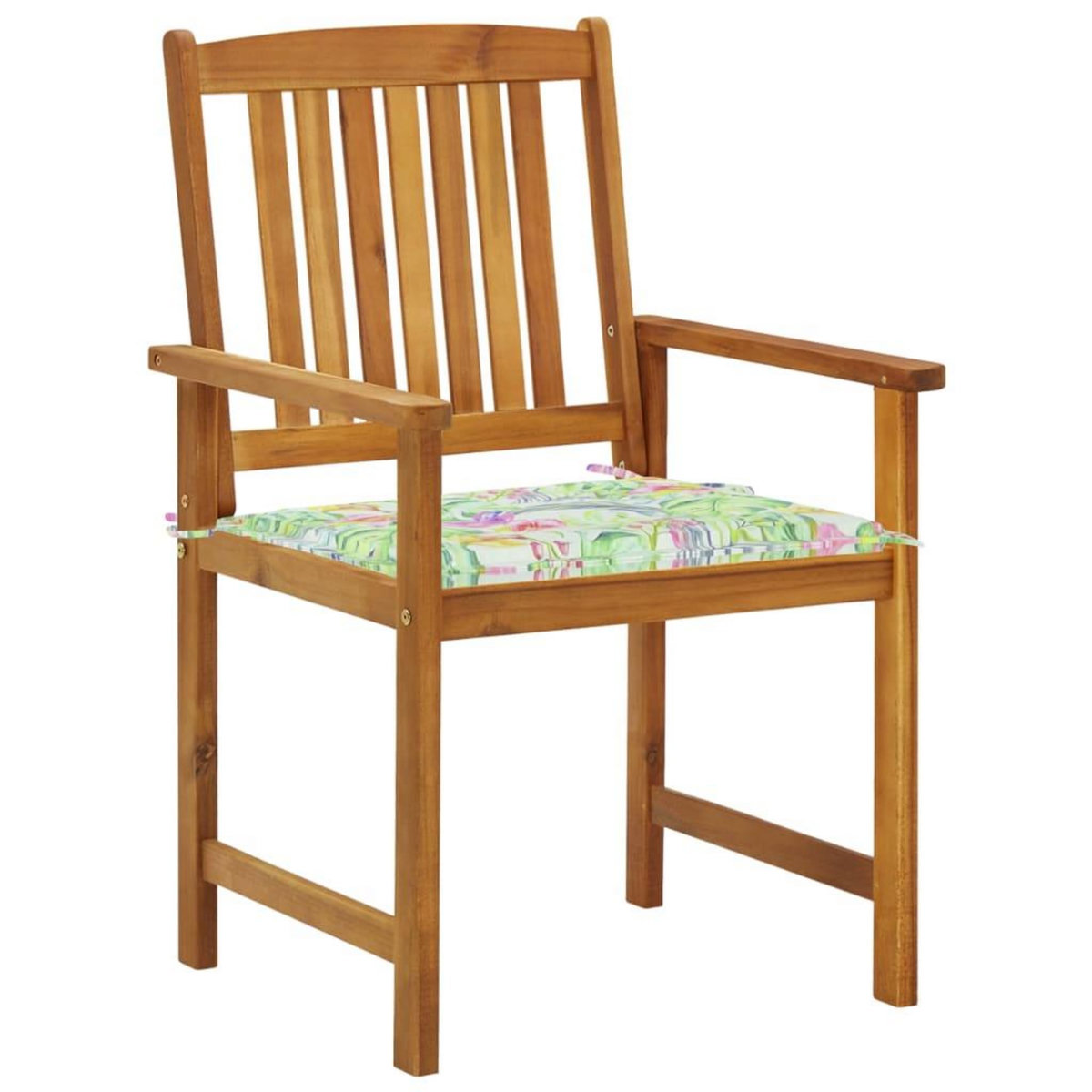 VIDAXL Chaises de jardin avec coussins lot de 4 Bois d'acacia massif