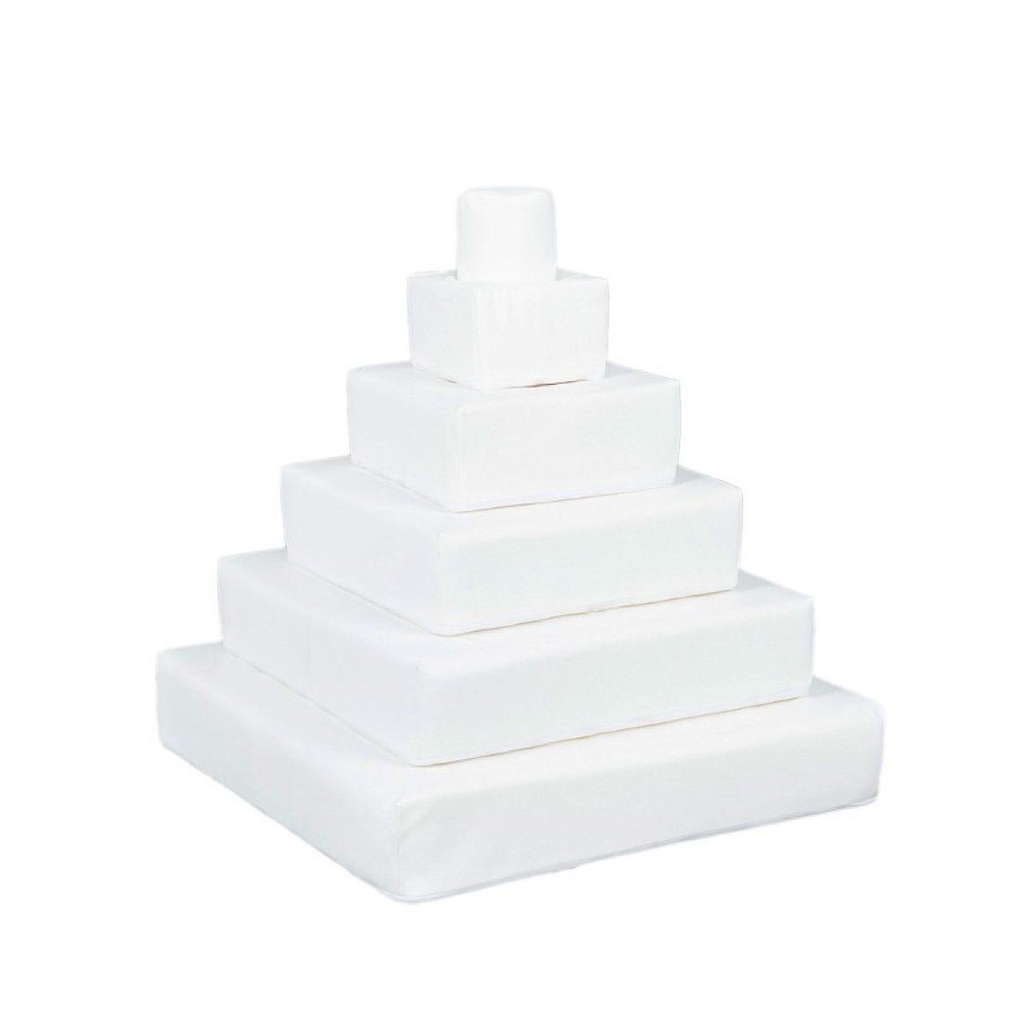 VELINDA Pyramide- lot de 6 gros blocs blanc