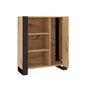 Voir la diapositive 2 : BEST MOBILIER Donnely - buffet haut - effet bois et noir - 110 cm