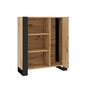 Voir la diapositive 2 : BEST MOBILIER Donnely - buffet haut - effet bois et noir - 110 cm
