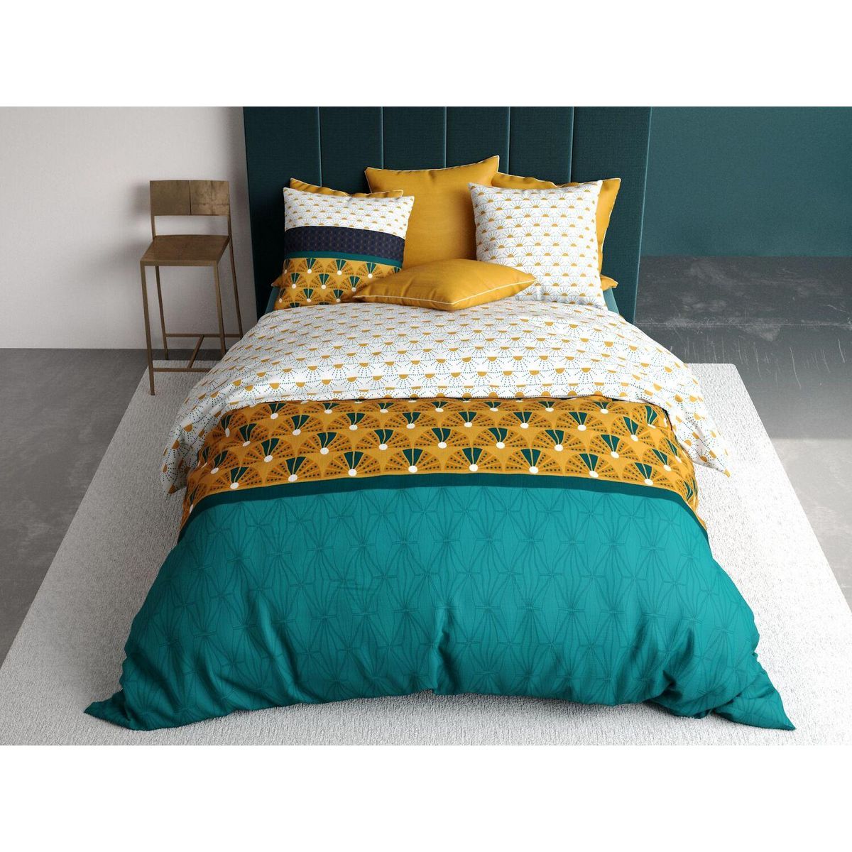 ATELIER DU COTON Parure housse de couette 100% coton 57fils , madra