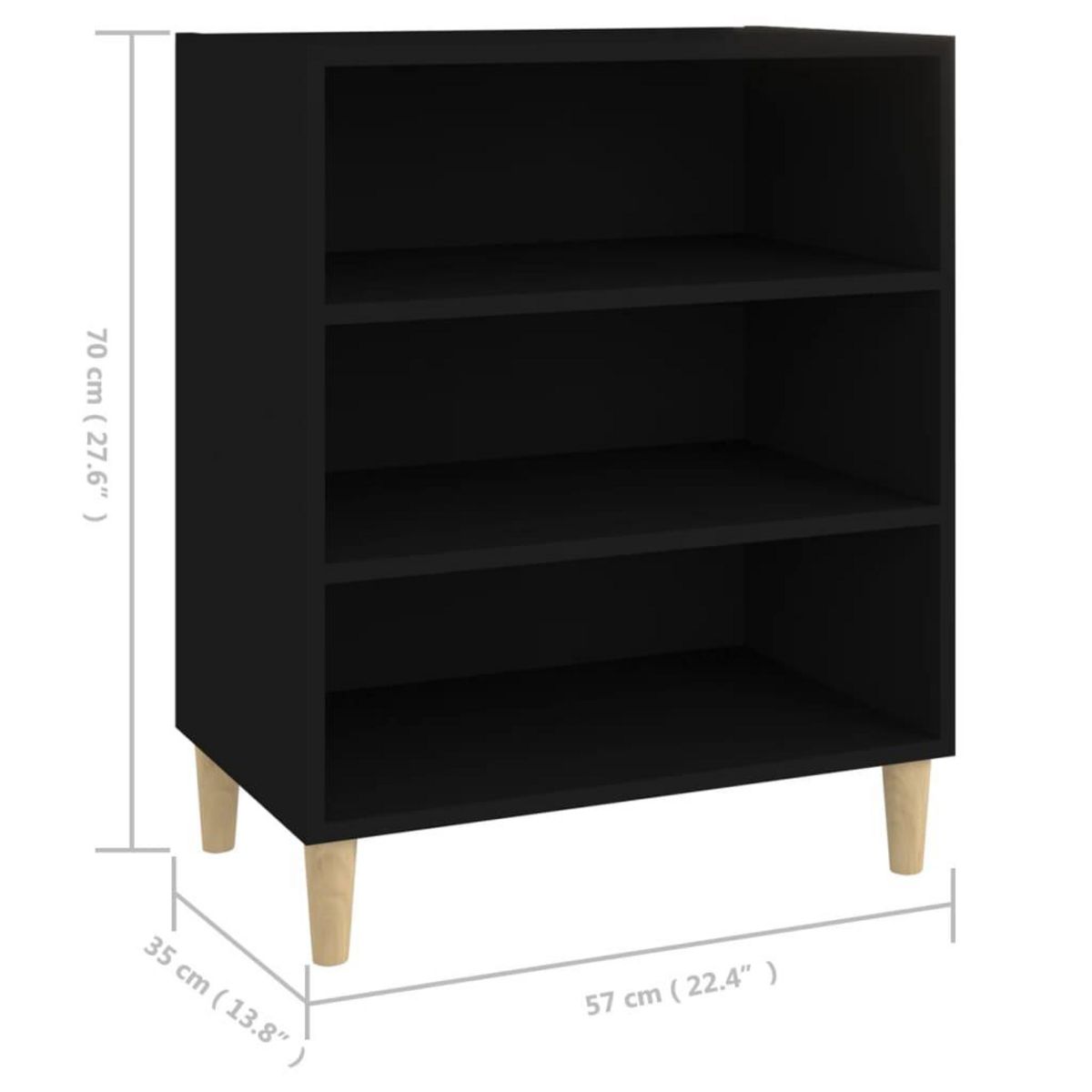 VIDAXL Buffet noir 57x35x70 cm bois d'ingenierie
