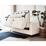 Voir la diapositive 2 : LISA DESIGN Owen - canapé 3 places convertible express couchage quotidien 140 cm matelas 12 cm en velours côtelé grosses côtes