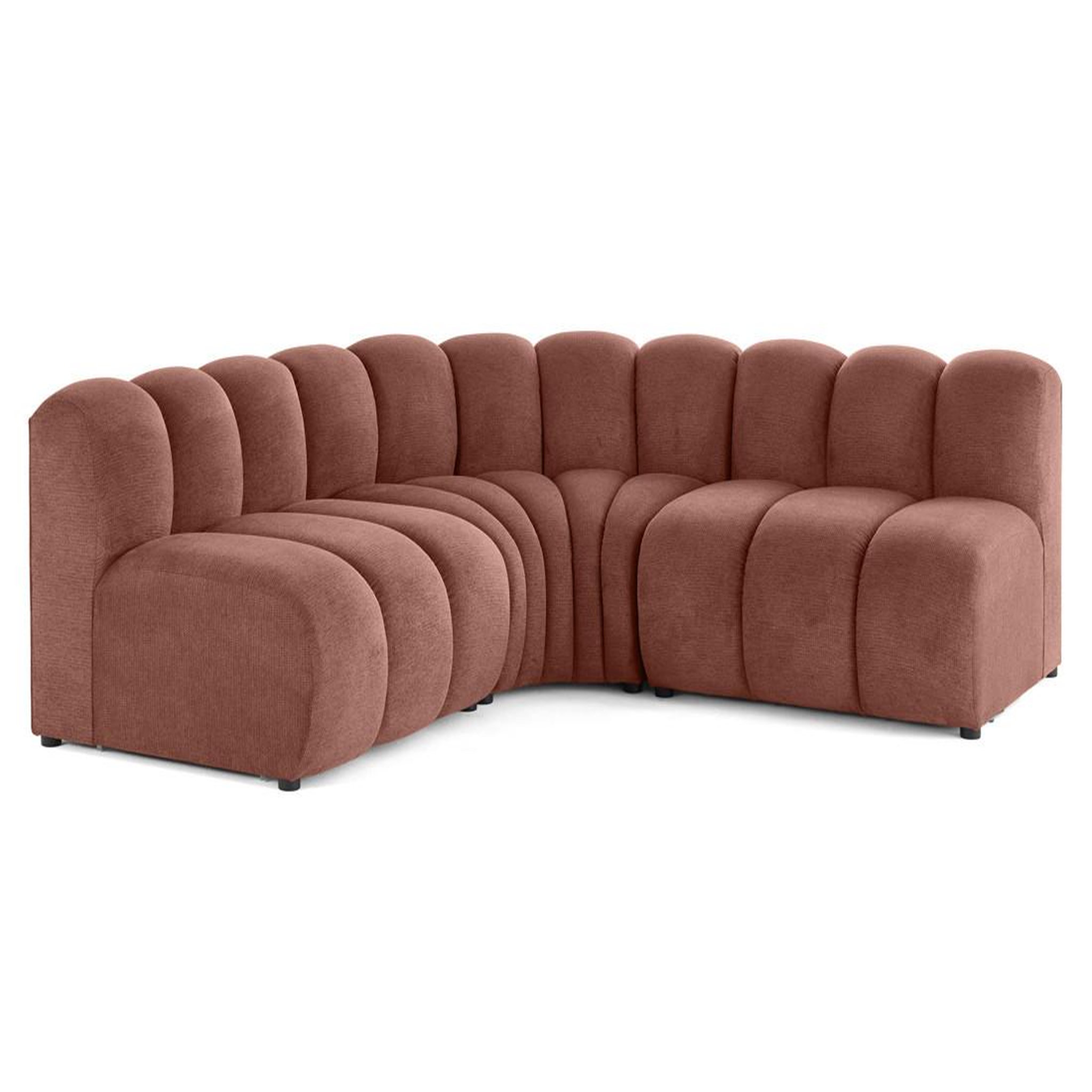 Voir la diapositive 6 : BEST MOBILIER Debbie - canapé modulable d'angle réversible 4 places en tissu texturé