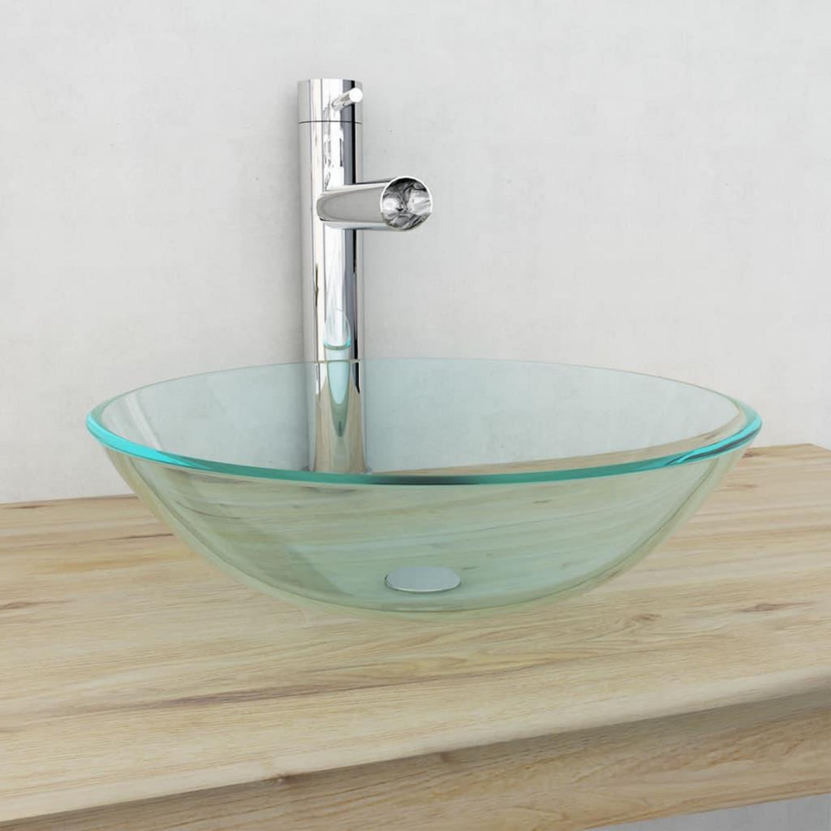 VIDAXL Lavabo Verre trempe 42 cm Transparent