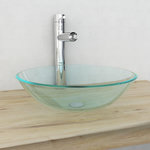 VIDAXL Lavabo Verre trempe 42 cm Transparent