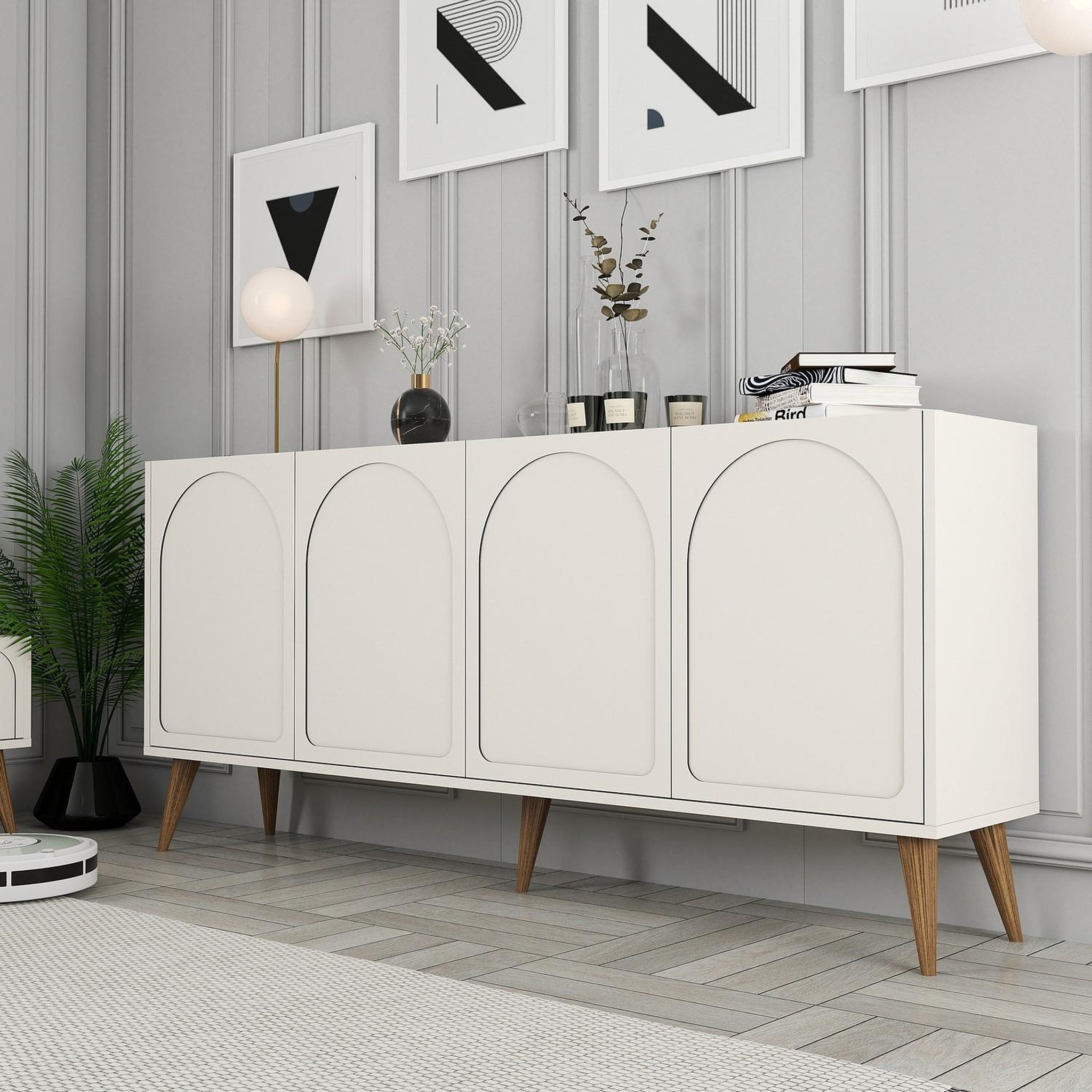 Voir la diapositive 4 : Habitat et Jardin Buffet en bois  lyon  - 180 x 35 x 81 cm - crème