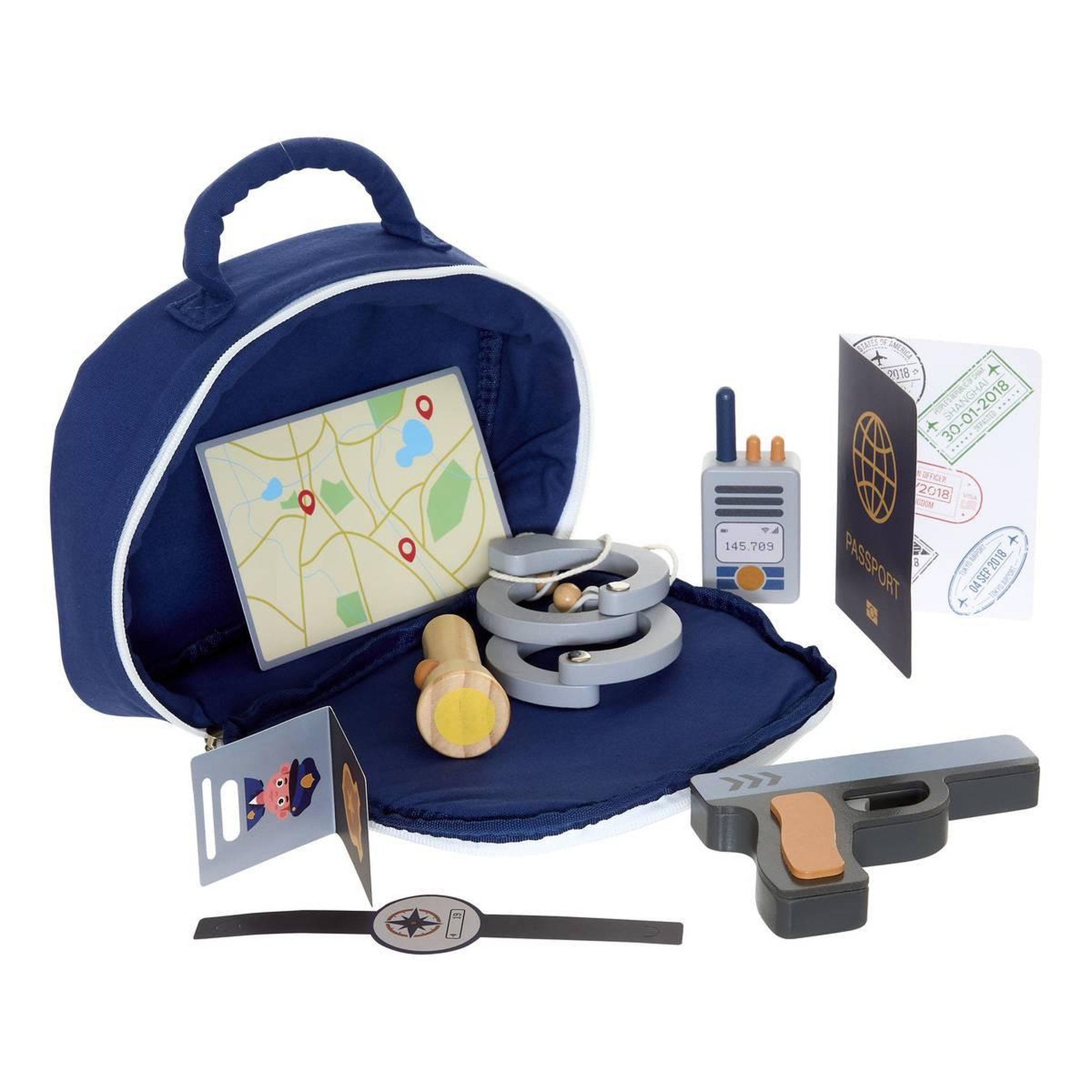 Atmosphera Kids Jeu imitation trousse police  lior  23cm bleu