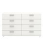 Voir la diapositive 2 : MARKET24 Commode de chambre NASH style contemporain blanc mat - L 140 cm