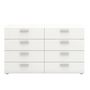 Voir la diapositive 2 : MARKET24 Commode de chambre NASH style contemporain blanc mat - L 140 cm