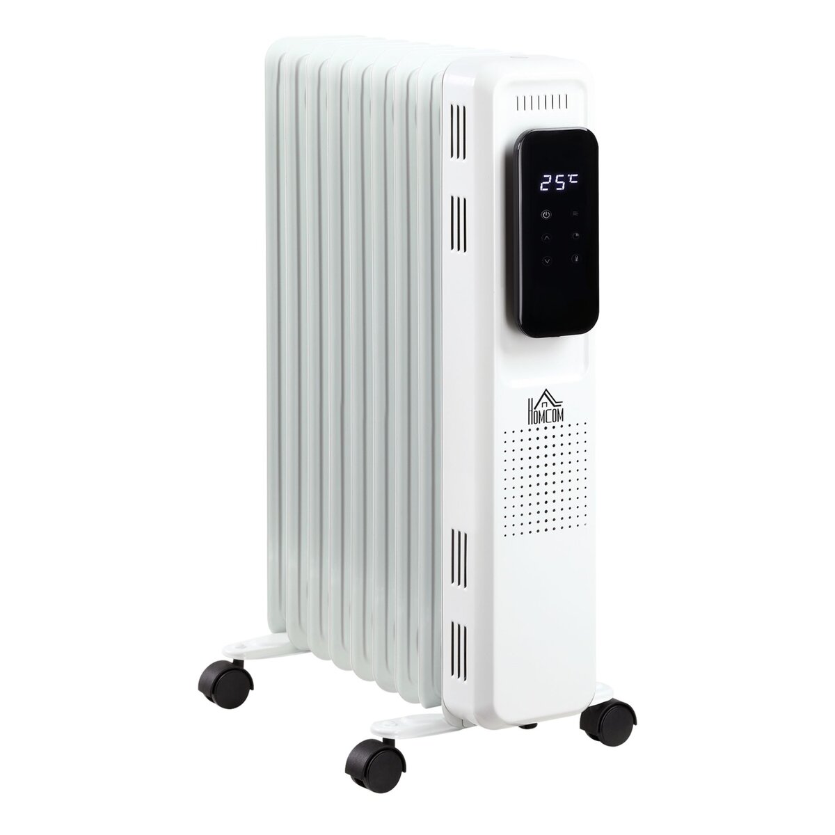 HOMCOM Radiateur électrique avec thermostat et timer - chauffage panneau  rayonnant 1830-2180 W - panneau LED tactile - acier plastique noir blanc