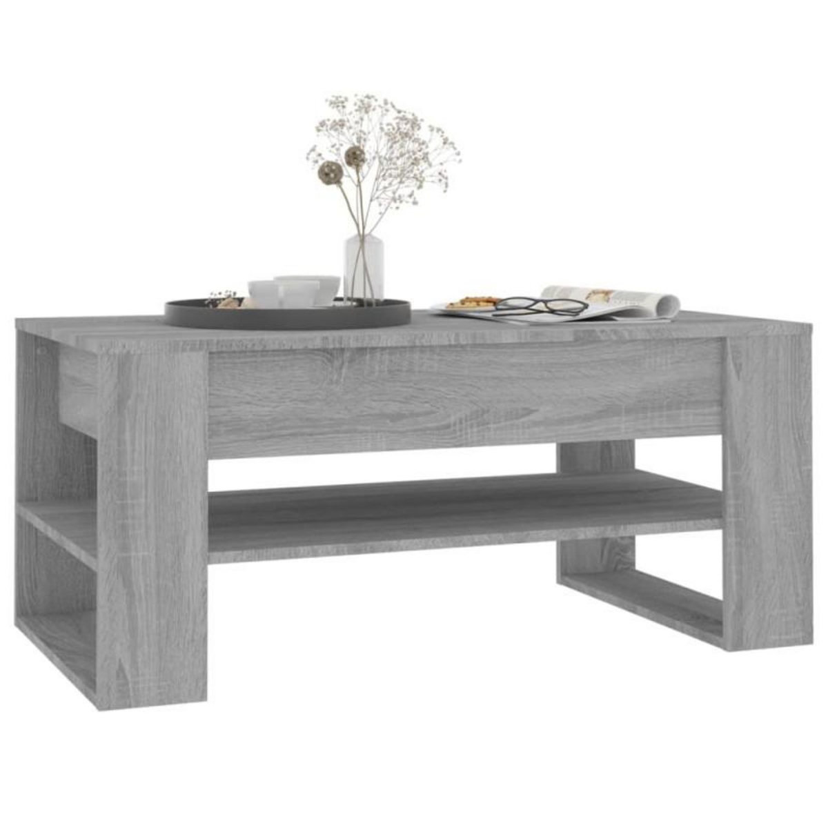 VIDAXL Table basse sonoma gris 102x55x45 cm bois d ingénierie