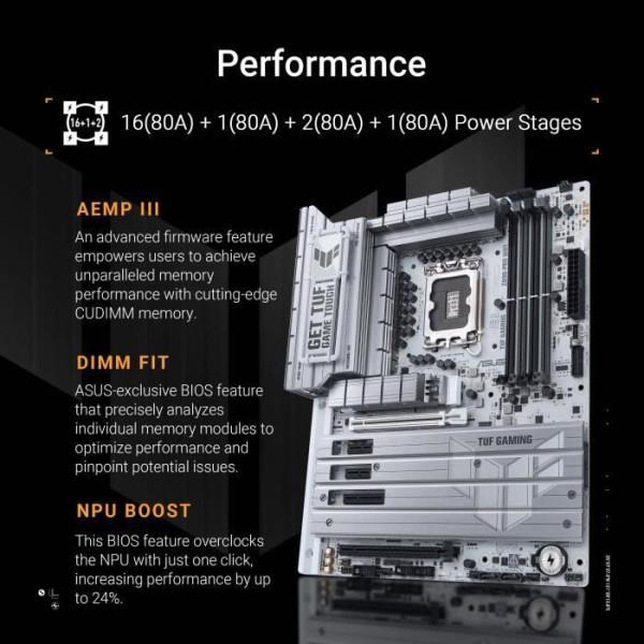 Voir la diapositive 3 : ASUS Carte mere - ASUS - TUF GAMING Z890-PRO WIFI - Socket LGA1851 - DDR5 - Wi-Fi intégré
