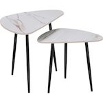 Habitat et Jardin Lot de 2 tables basses gigognes en céramique  Terra  - 49 x 79 x 56 cm - Blanc