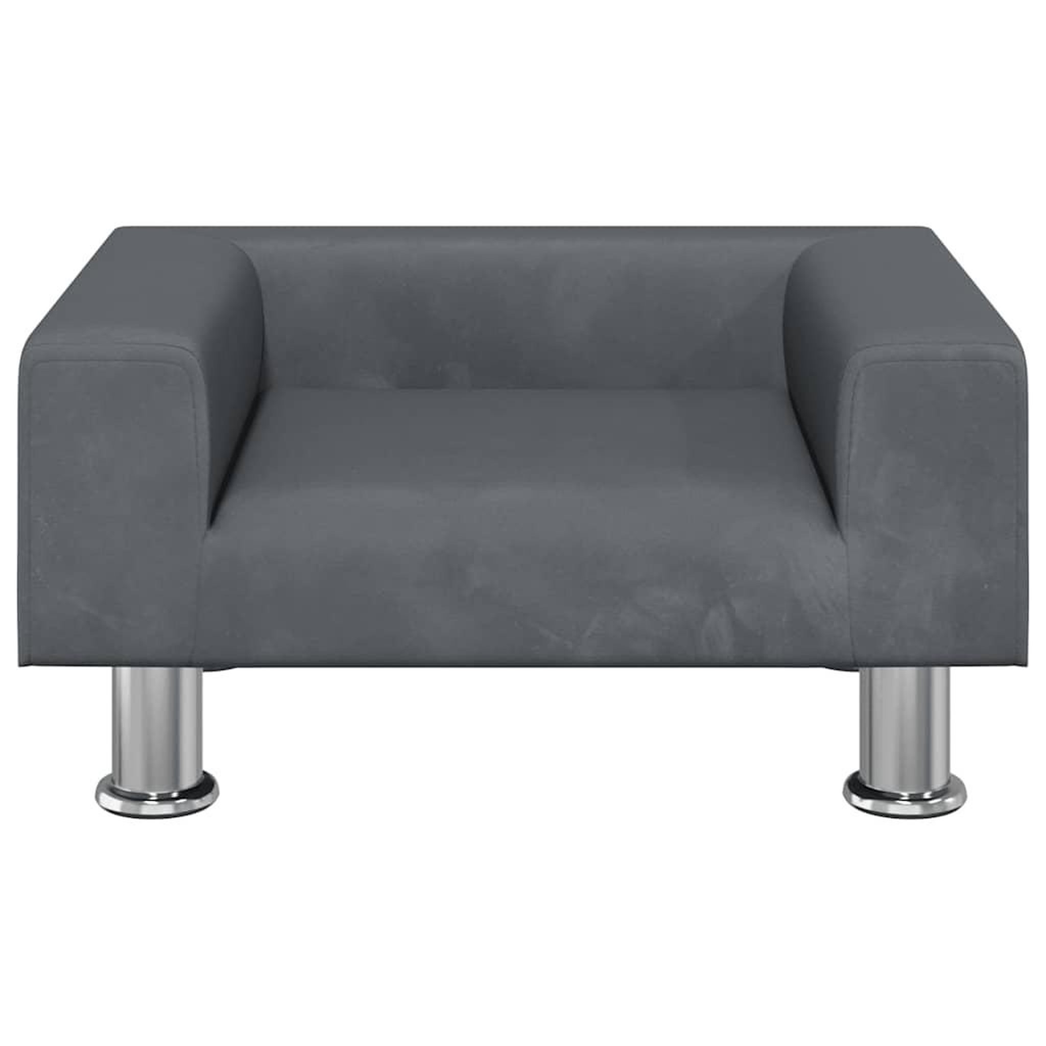 Voir la diapositive 3 : VIDAXL Lit pour chien gris fonce 50x40x26,5 cm velours