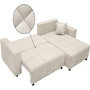 Voir la diapositive 3 : Habitat et Jardin Canapé d'angle convertible style bubble tissu chenille  George  4 places - Beige