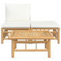 Voir la diapositive 3 : VIDAXL Salon de jardin 3 pcs avec coussins blanc creme bambou