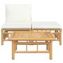 Voir la diapositive 3 : VIDAXL Salon de jardin 3 pcs avec coussins blanc creme bambou