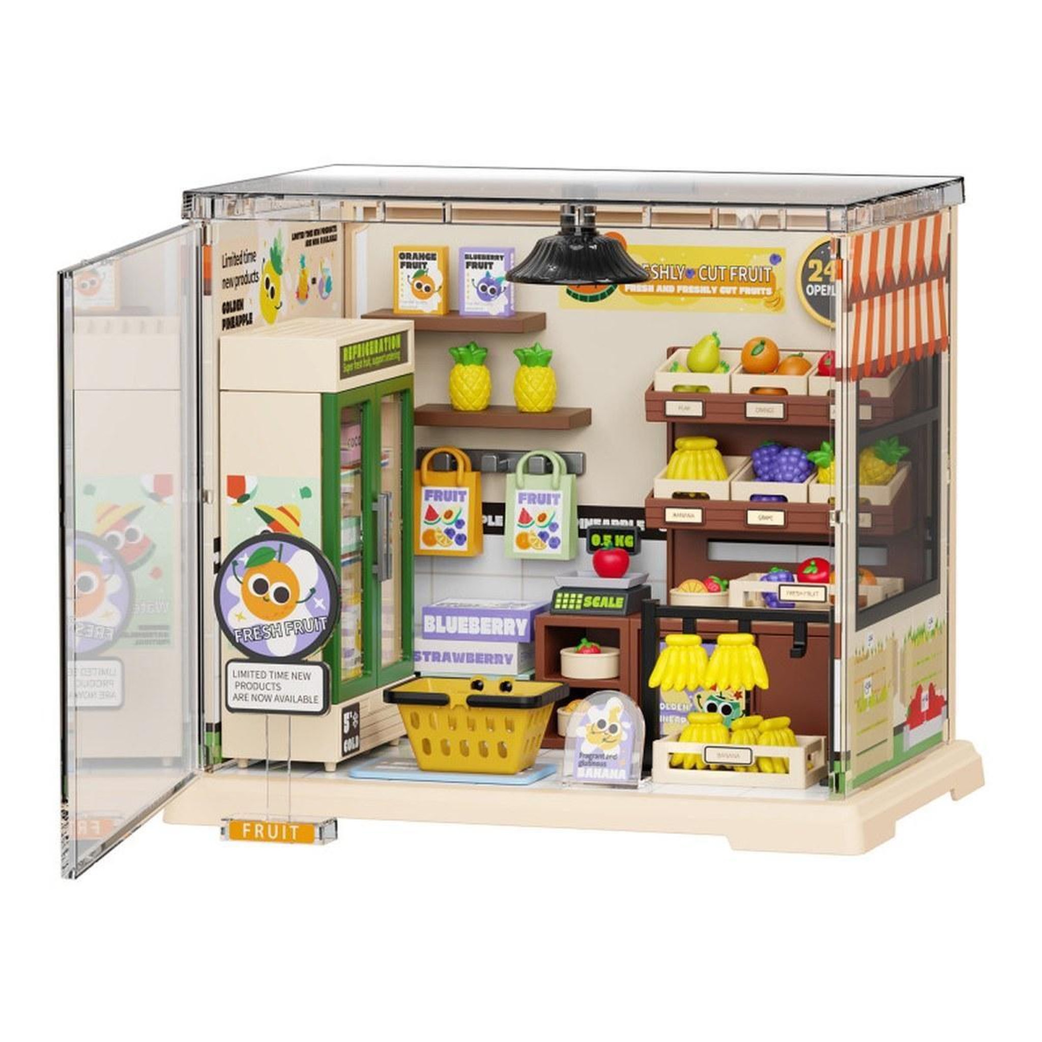 GREENSLIDE Maquette Green Slide - Miniature Empilable - Fruits Shop - LED - 103 pièces