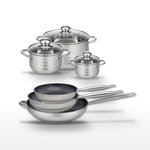 ELO Lot de 3 Poêles Elo Profi Therm Platinum 24/28/32 cm et 3 Faitouts Elo Brillant 12/16/20 cm