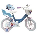 Disney La Reine des Neiges Vélo 14  Fille Licence  Reine des Neiges  + Casque pour enfant de 4 à 6 ans avec stabilisateurs à molettes - 2 freins