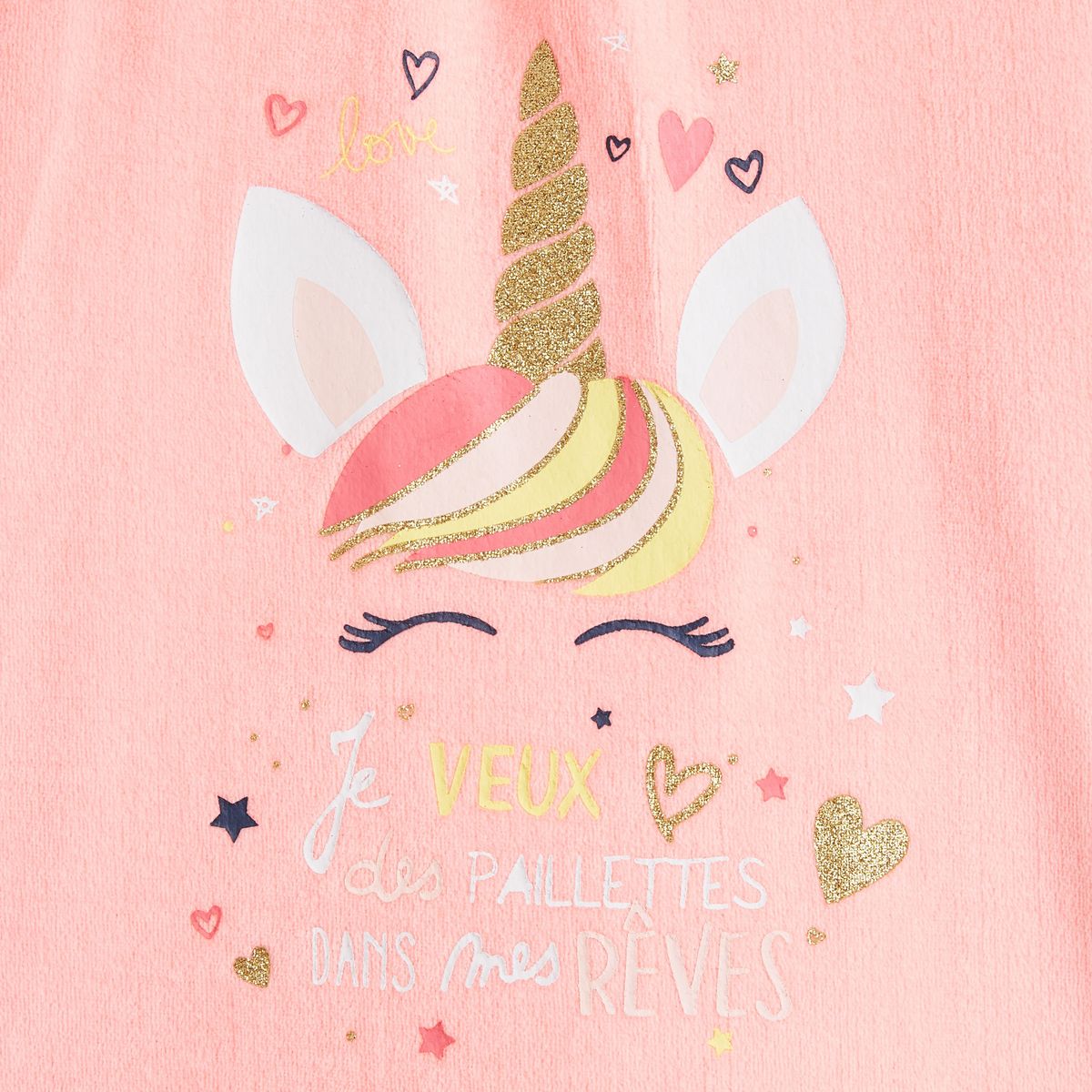 IN EXTENSO Ensemble pyjama velours licorne fille