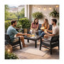 Voir la diapositive 6 : KZ GARDEN Salon de jardin Extérieur 4 personnes Gris Anthracite Canapé 2 places + 2 fauteuils + Table basse + 4 Coussins KZ GARDEN