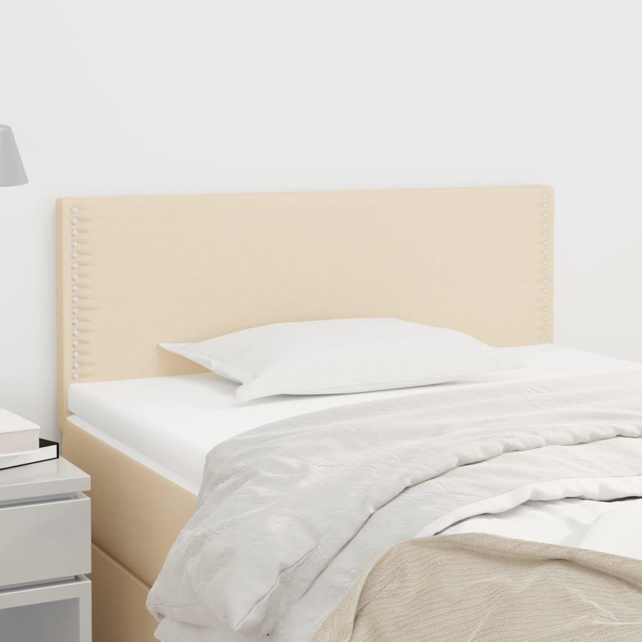 Voir la diapositive 1 : VIDAXL Tete de lit Creme 80x5x78/88 cm Tissu