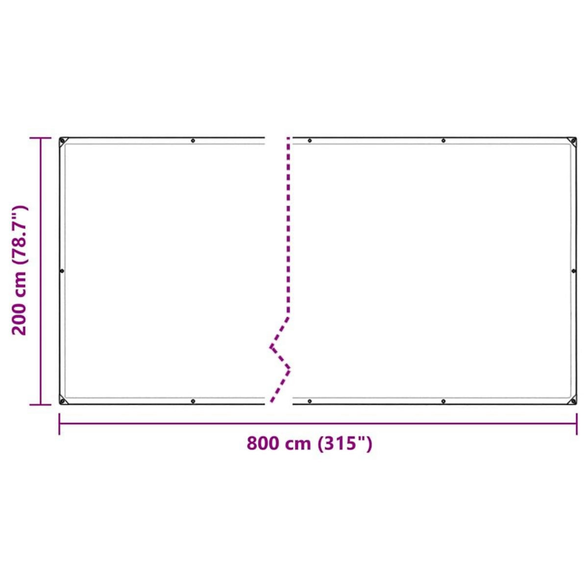 VIDAXL Bache transparente avec œillets 2x8 m PVC