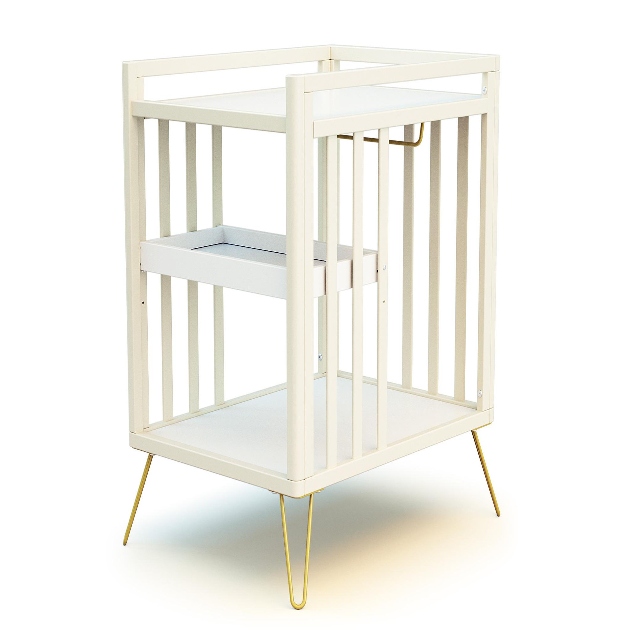 Voir la diapositive 2 : JURABABY Table à langer 2 étagères ONLY en bois 76 x 56 x 94 cm