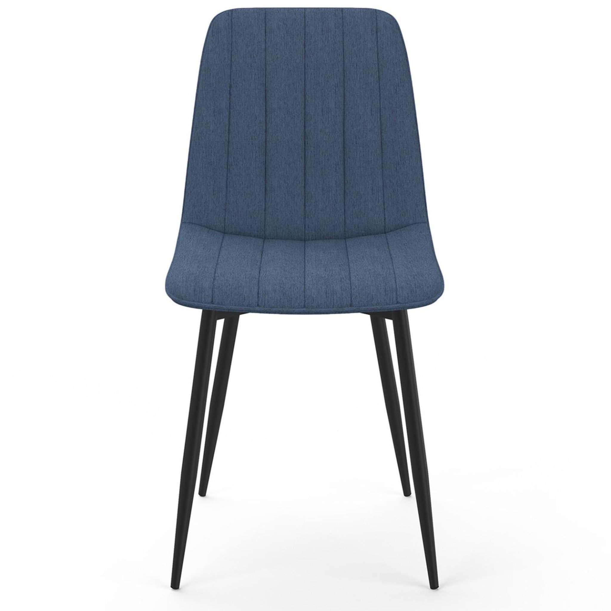 Voir la diapositive 3 : ID MARKET Lot de 6 chaises mira en tissu bleu pour salle à manger