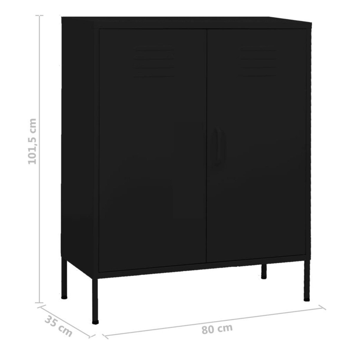 VIDAXL Armoire de rangement Noir 80x35x101,5 cm Acier