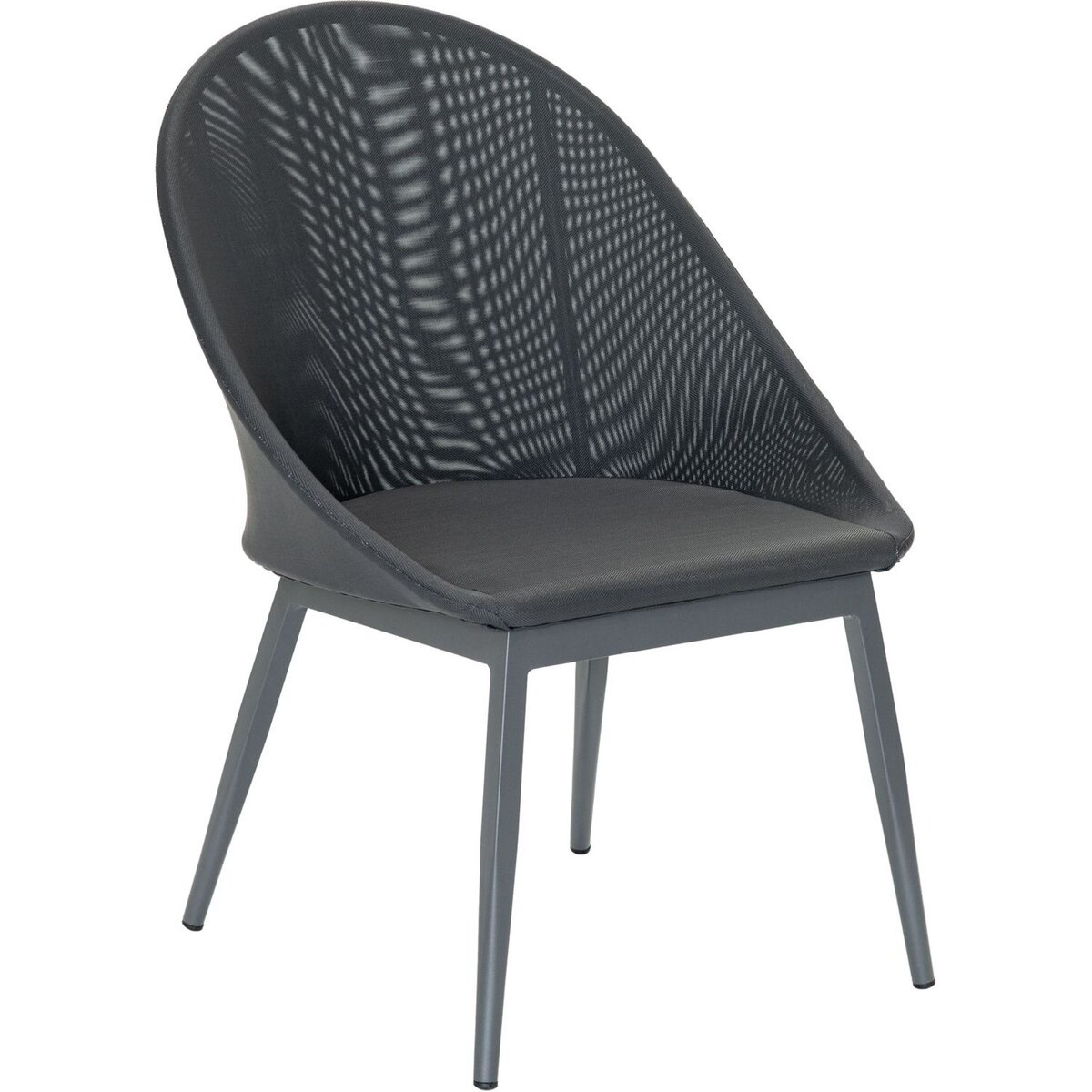 JARDILINE Lot de 2 fauteuils de jardin - Aluminium/Textilène - Anthracite - FUERTE VENTURA