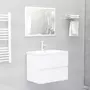 VIDAXL Armoire d'evier avec lavabo integre Blanc Agglomere