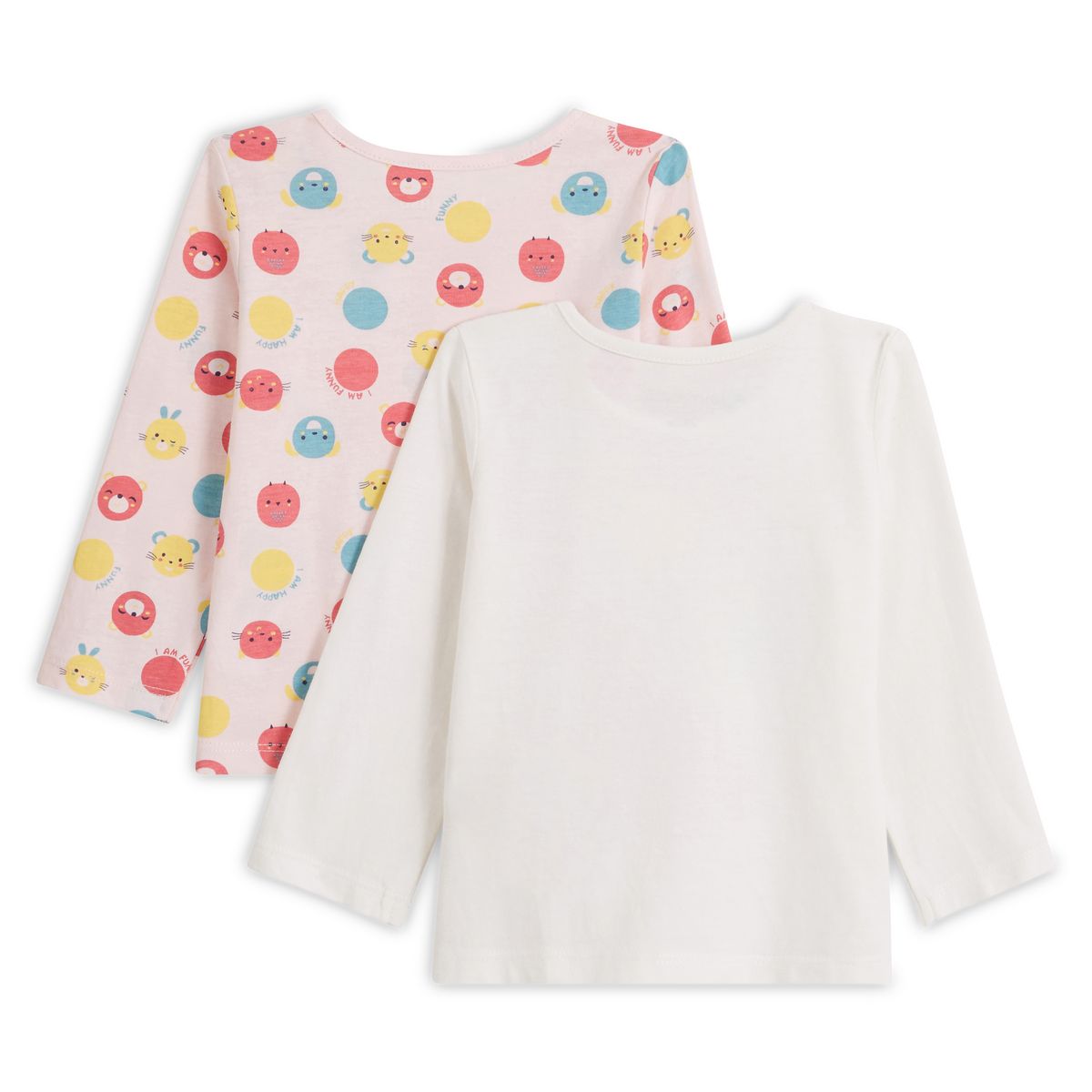 INEXTENSO Lot de 2 t-shirt manches longues bébé fille