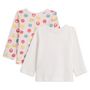 Voir la diapositive 2 : INEXTENSO Lot de 2 t-shirt manches longues bébé fille