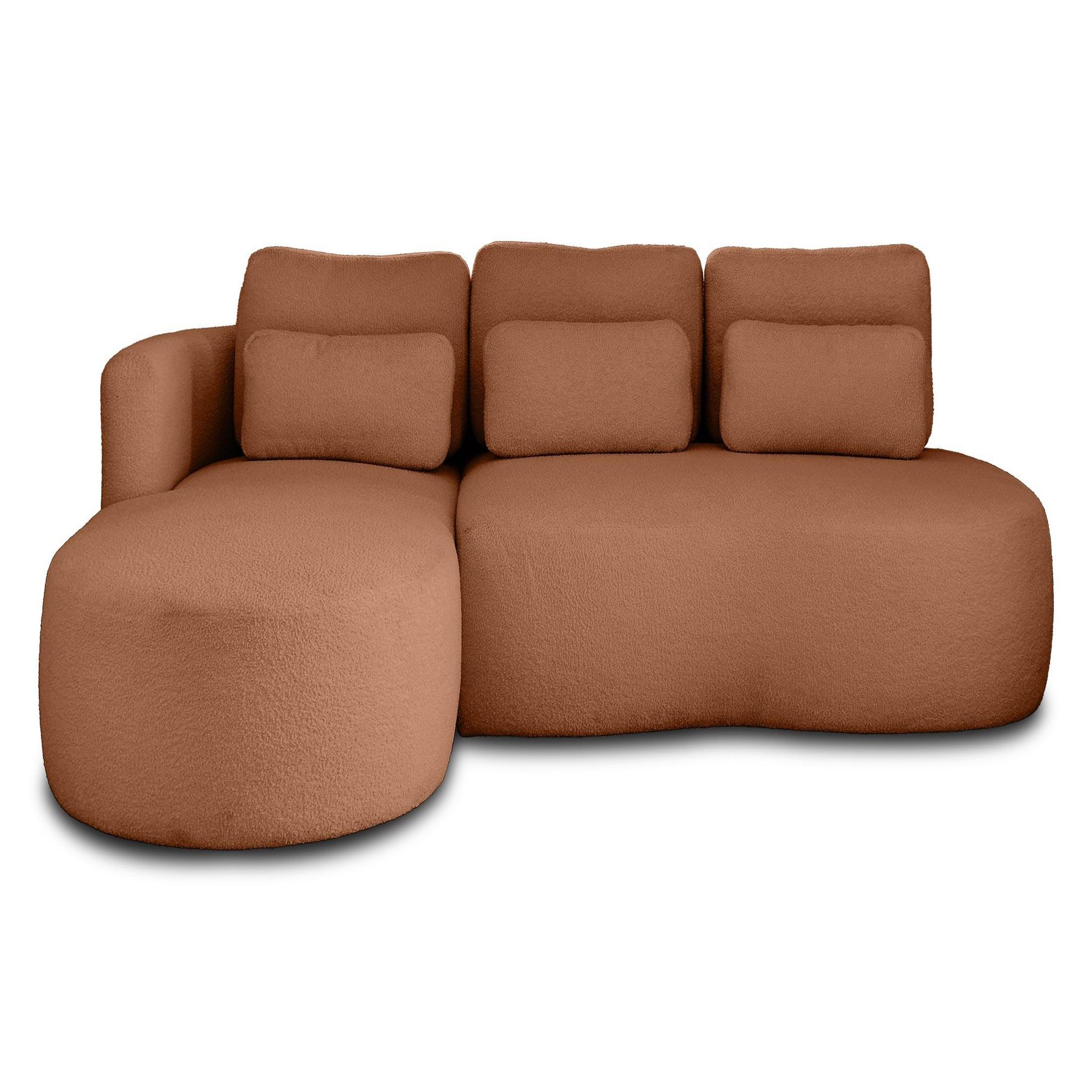 Voir la diapositive 1 : BEST MOBILIER Mahina - canapé d'angle gauche - 4 places - convertible avec coffre - en tissu bouclette