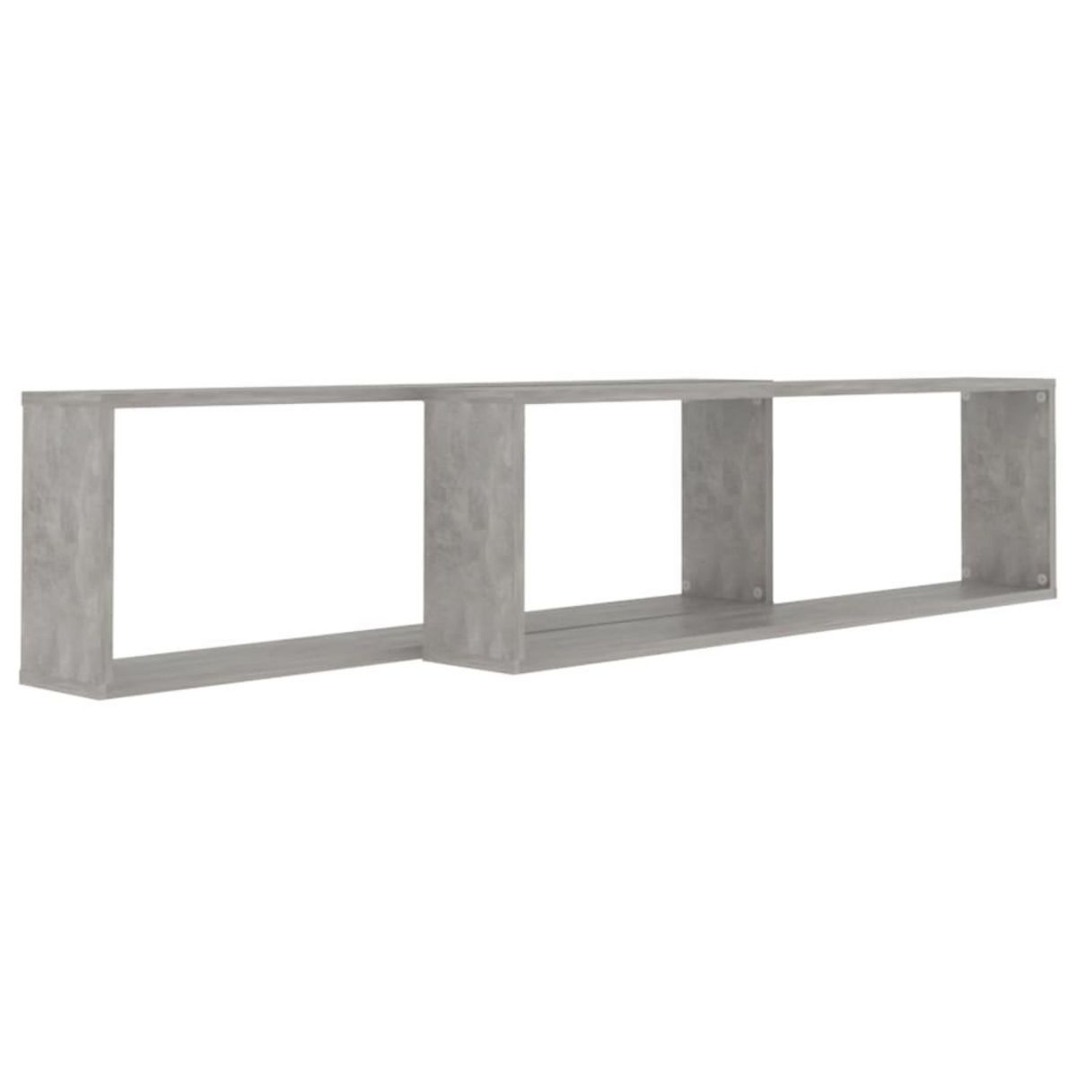 VIDAXL Etageres cube murales 2 pcs gris beton bois d'ingenierie