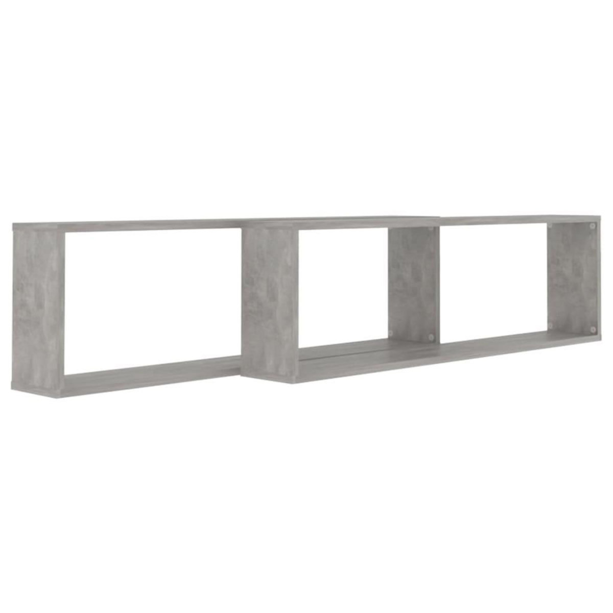 VIDAXL Etageres cube murales 2 pcs gris beton bois d'ingenierie