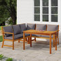 Voir la diapositive 1 : VIDAXL Ensemble a manger de jardin 4 pcs coussins Bois acacia