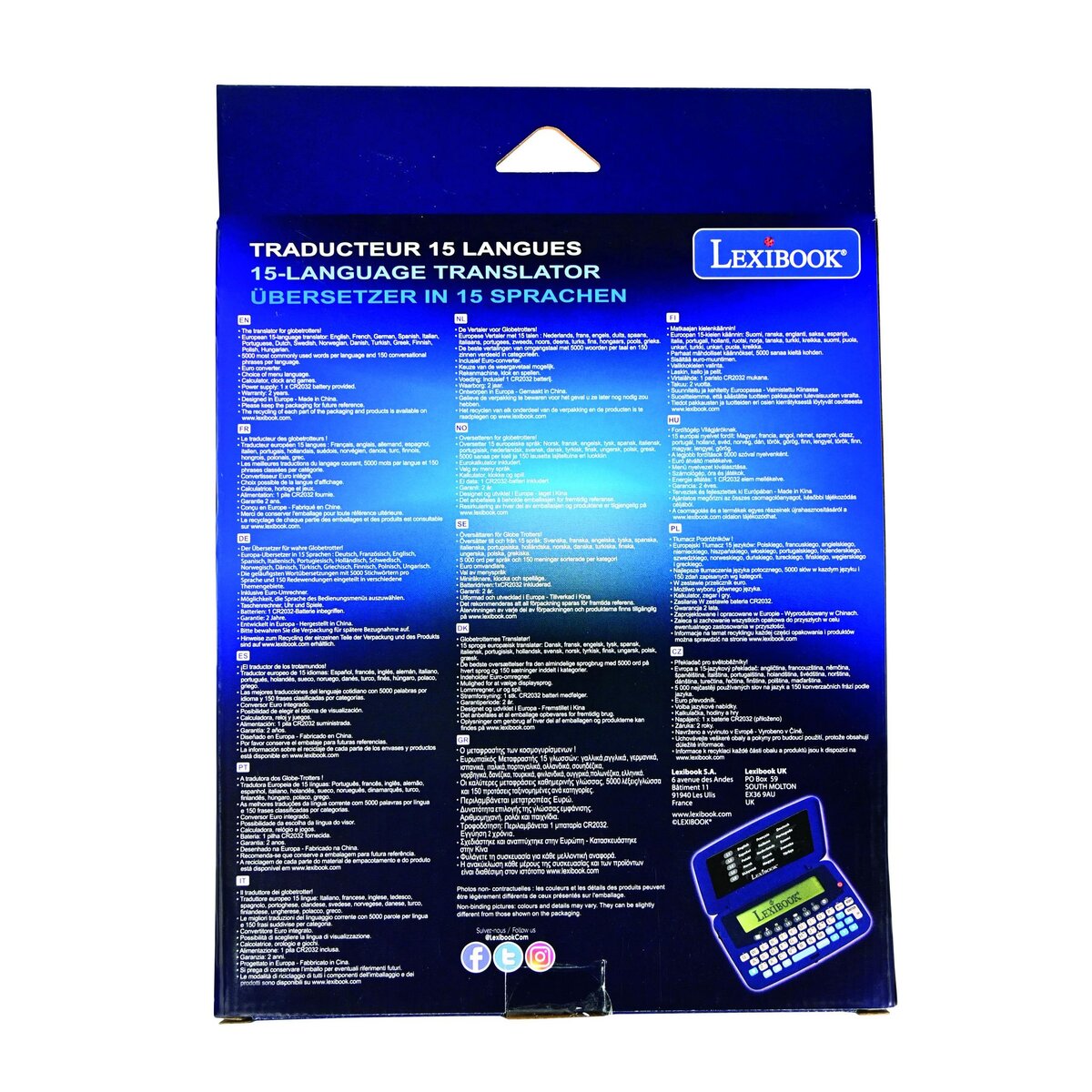 Lexibook Traducteur électronique de poche 15 Langues