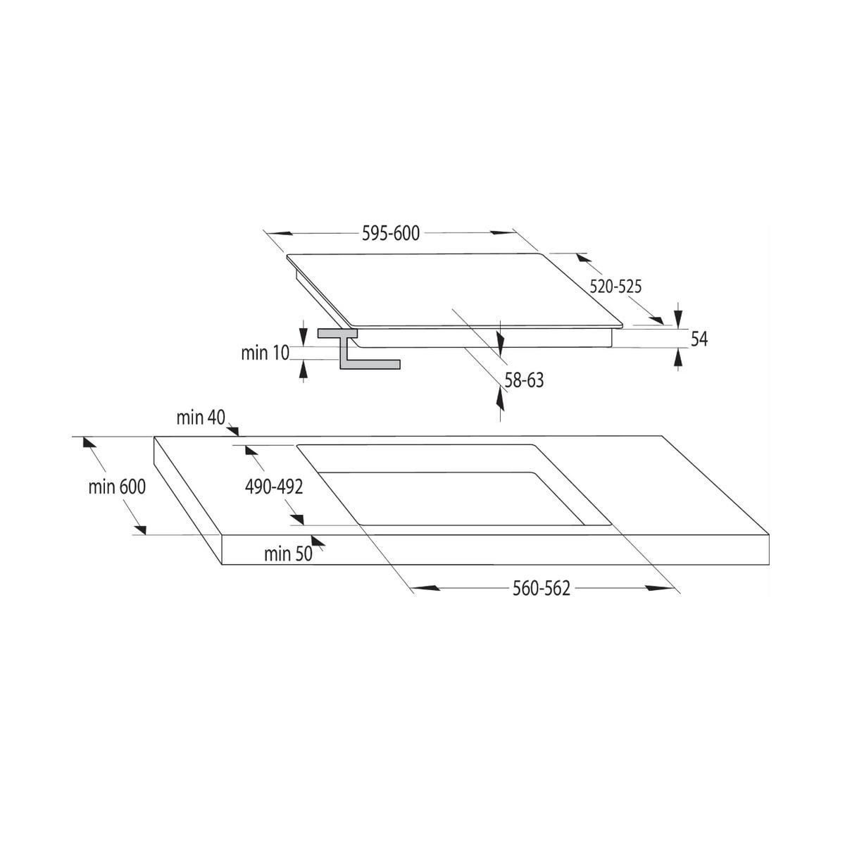 Hisense Table de cuisson induction 60cm 4 feux 7200w noir - HI621FM