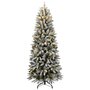 Voir la diapositive 2 : VIDAXL Sapin de Noël artificiel 300 LED et neige floquée 180 cm