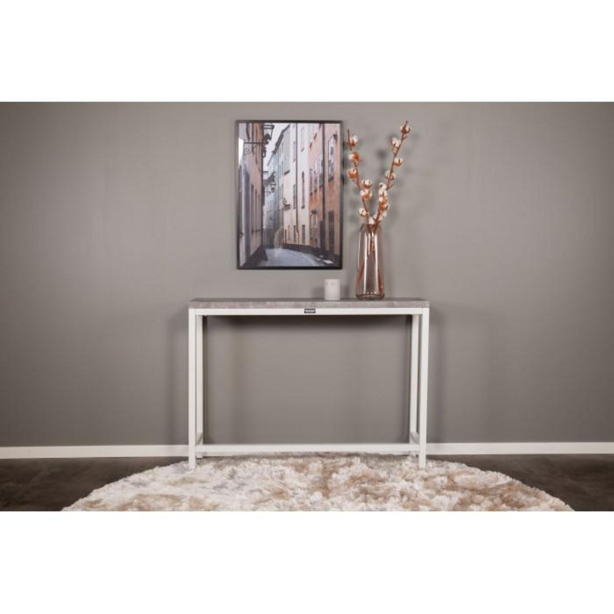 Paris Prix Console Design  Rise  110cm Gris & Blanc