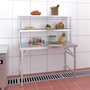 Voir la diapositive 1 : VIDAXL Table de travail de cuisine avec etagere 120x60x145 cm Inox