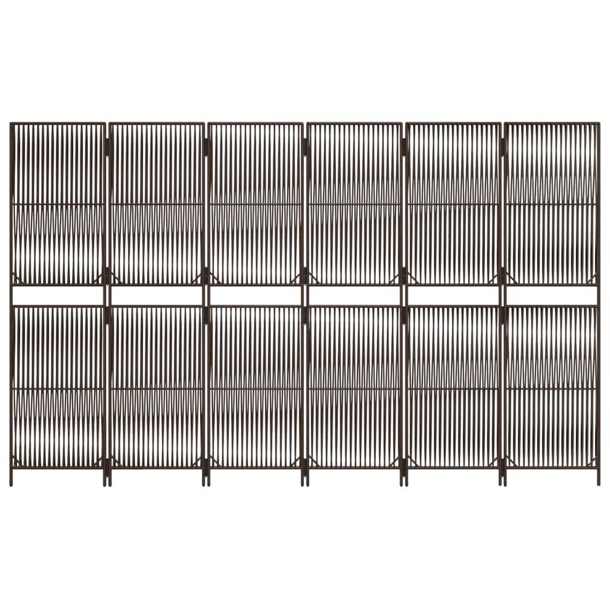 Voir la diapositive 5 : VIDAXL Cloison de separation 6 panneaux marron resine tressee